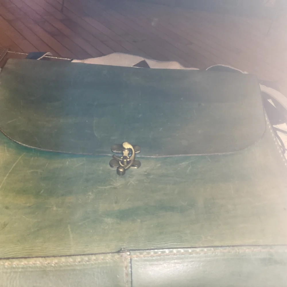 Vintage Green Leather Men's Bag